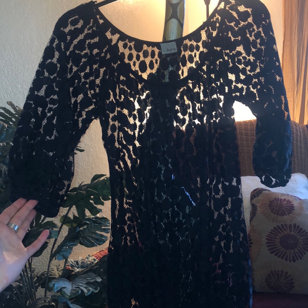 Black see through dress shirt